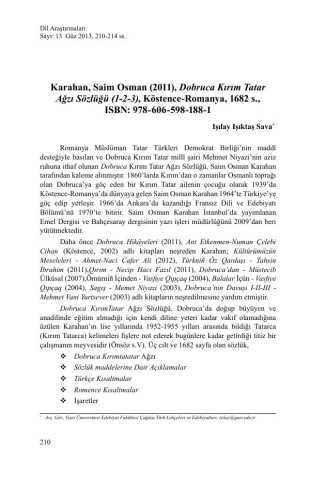 Karahan Saim Osman Dobruca Kirim Ta