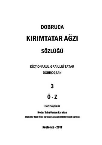 Dobruca QırımTatar Ağzı Luğatı № 3